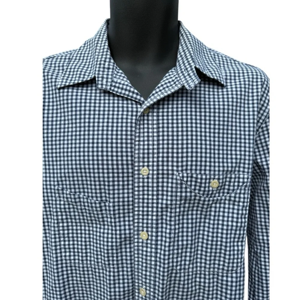 C.C Filson Co Dress Shirt  Plaid Blue %100 Cotton Men’s Large - Picture 2 of 9